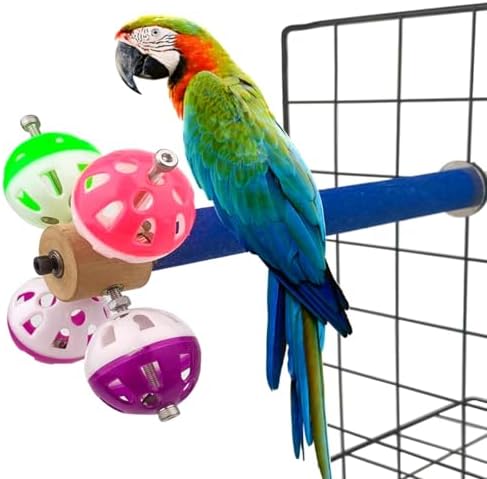 Bird Perch with Bell Toy – Which 5 Will Keep Your Pet Entertained? 5 FlidRunest Perch Toy with Rotating Balls for Birds, Rough-surfaced Natural Parrot Perch Toy, Bird Bell Balls for Budgies,Parakeets, Parrots,Cockatiels,Lovebirds,Conures