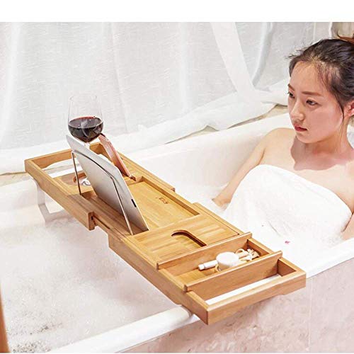 Bambou baignoire caddy plateau MU pour lire et regarder des vidéos dans son bain