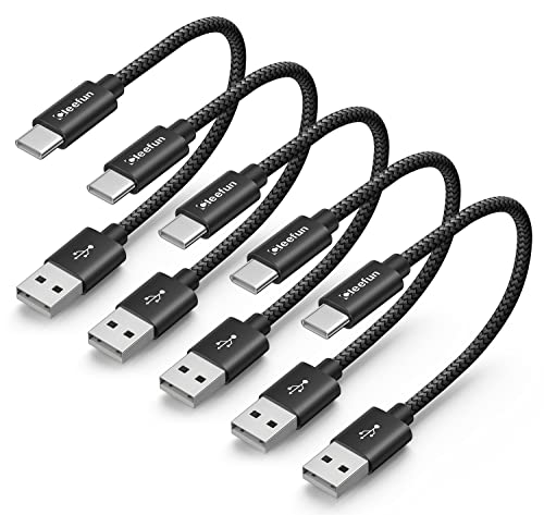 CLEEFUN Cable USB C Corto 30cm Pack 5, Cable USB a USB C Carga Rapida para iPhone 16 15 Pro Max, para Samsung Galaxy S25 S24...
