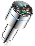 Bluetooth Car Adapter 5.3, Mohard All-Metal PD 30W & QC3.0 18W Fast Car Charger, Wireless FM Radio CarCigarette Lighter FM Transmitter for Car, Noise Cancelling Hands-Free Call Hi-Fi Music, Ring Light