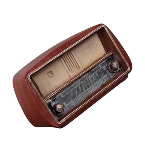 Radio retro de resina marrón decoración vintage mesa salón casa