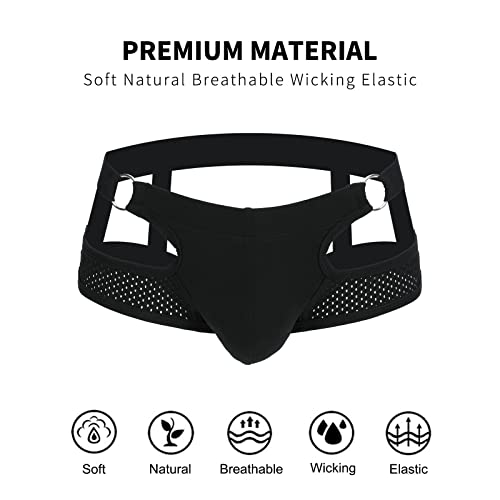 Skysper Men's Jock Strap Athletic Supporter For Men Sexy Jockstrap Male Underwear, Sg44-Black, Small #TOP3