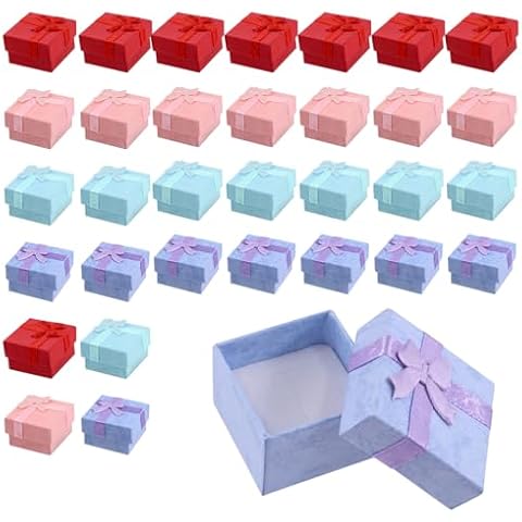 Keadic 32Pcs Colourful Ring Gift Boxes Set Cover