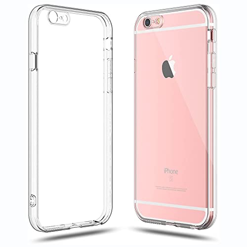 Image of WOW IMAGINE Crystal Clear Transparent Back Case Cover Compatible Apple iPhone 6| iPhone 6s Full Device & Camera Protection Shockproof TPU Silicone Back Cover Case - Transparent