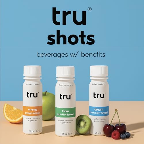 Image of Tru Focus Shots, Nootropic Energy Drink with Yerba Mate, L Theanine & Natural Caffeine, Vegan Wellness Shot with Zero Sugar & Calories, Gluten Free, Keto Friendly, Apple Kiwi Flavor, 2 FL OZ, 12 Pack