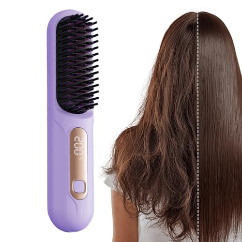 Plancha Inalámbrica,Plancha Alisadora Portátil Ajustable 3 Temperaturas - Peine De Peinado De Viaje | Para Viajes Salón De Las Mujeres Las Niñas La De Negocios Al Aire Libre El Rizado Y El