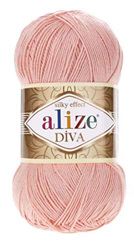 Image of Alize Diva Silk Effect 100% Microfiber Acrylic Yarn 1 Ball skeins 100gr 383yds Color (145 - Power)
