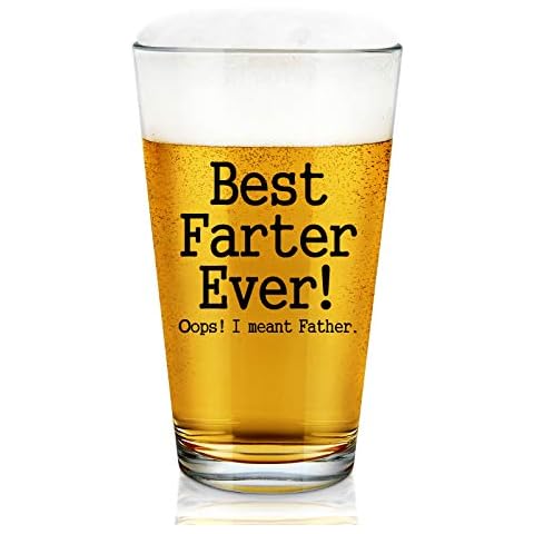 Dad Beer Glass - Best Farter Ever Oops I Meant Father Beer Pint Glass 15 Oz, Funny Dad Gift for Men Father Dad New Dad Husband Friend, Gift Idea for Christmas Birthday Father’s Day Cover