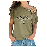 YANRUYU Hair Life Tees Cold Shoulder Short Sleeve T-Shirts for Women Graphic Tees Funny Hair Dresser...