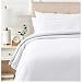 AmazonBasics 400 Thread Count Cotton Duvet Cover Set with Sateen Finish - Twin, White