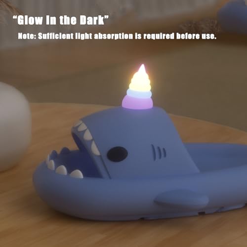 Galaxy Shark Slides Glow Unicorn, Cute Cartoon 3D Cloud Shark Slippers Shoes Sandals For Women Men2