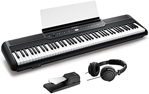 Donner SE-1 88 Key Digital Piano with Graded Hammer Action Weighted Keys, Record, Bluetooth, 4 Reverb, LCD Screen, MIDI IN/OUT, MP3, 88 Key Weighted Keyboard Piano Bundle with Headphone, Sustain Pedal