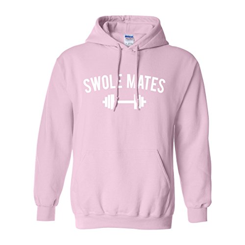 Swole Mates Adult Hooded Sweatshirt in Pink - Small