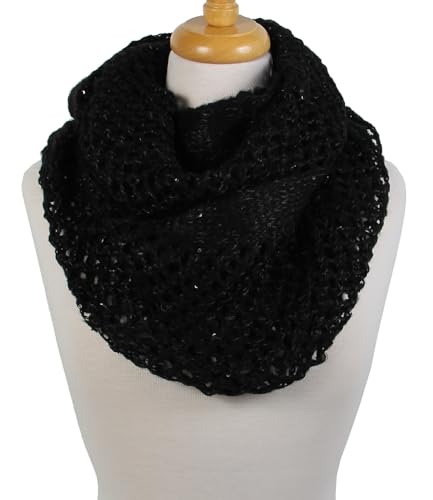 Scarfand's Winter Knit Unisex Wrap, Shawl, Infinity Loop Scarves with Sequins2