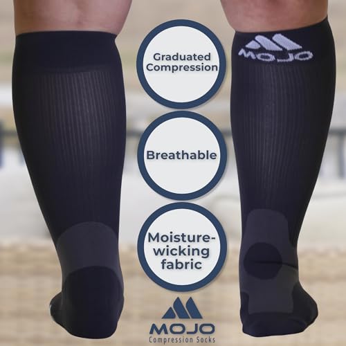 Mojo Medical Compression Socks for Women and Men 20-30mmHg, Knee High for Pain & Veins Circulation, A601R4