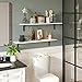 DINZI LVJ Long Wall Shelves, 39.4Inch Wall Mounted Shelves Set of 2, Extra Large Floating Storage Ledges with Sturdy Metal Brackets for Living Room, Bathroom, Bedroom, Kitchen, White