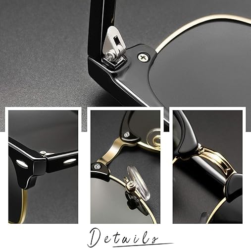 Image of Desire Semi Rimless Sunglasses Half Frame Sun Glasses Club master Shades for Women Men UV400 Protection