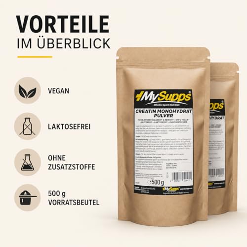 My Supps Creatin Monohydrat Pulver 500 g – perfekt löslich & mikrofein – 100% reines Creatine Monohydrate – Kölner Liste… – Ansicht 3