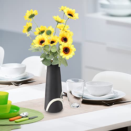 VIHENTHI-10-Inch-Black-Vase-with-Handle-Tall-Flower-Vase-with-Hand-Painted-Pattern-Morden-Black-Vases-Home-Decor-for-Flowers-Living-Room-Dining-Room-Office-Vases-for-Decor