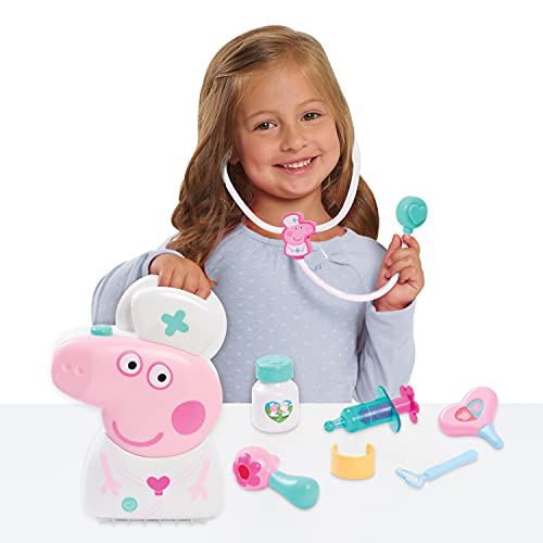 image for Peppa Pig Checkup Case Set with Carry Handle, 8-Piece Doctor Kit for K