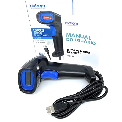 LEITOR DE CÓDIGO DE BARRAS COM FEBRABAN LASER EXBOM LCB-180