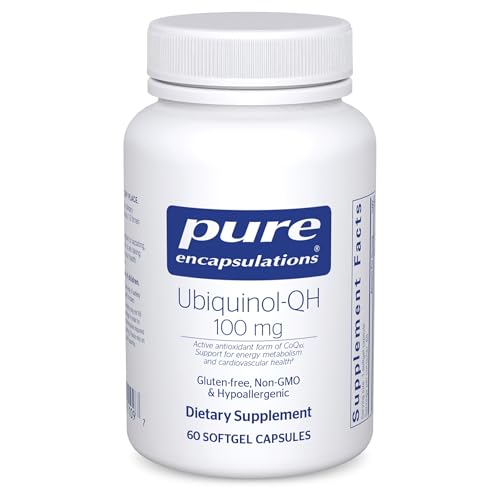 Pure Encapsulations Ubiquinol-QH - 100 mg CoQ10 - Supports Energy Metabolism & Heart Health* - Coenzyme Antioxidants Supplement - Non-GMO - 60 Softgel Capsules
