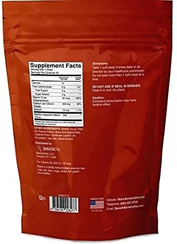 Miniatura 7 de BariatricPal Paquete de vitaminas bariátricas de 30 días (multivitamínico UNO 1 por día! Cápsula sin hierro y citrato de calcio masticables suaves