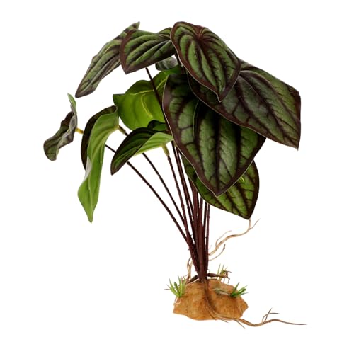 VICASKY Artificial Reptile Plants for Terrarium Decor Vivid Aquarium Landscaping Plants with Weighted Base Durable Habitat Decoration for Bearded Dragon Gecko Snake and Tortoise