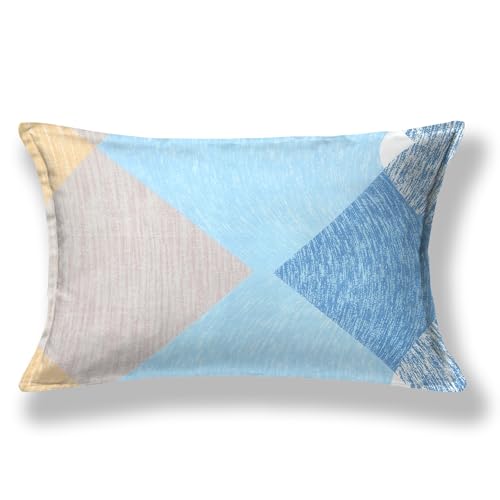 Image of 300 TC Geometric Pattern Glace Cotton Single Bed Bedsheet for Single Bed with 1 Pillow Cover | Wrinkle Free Soft Hypoallergenic | Bedding Set Lightweight Breathable Bed Sheet - 60X90 inch