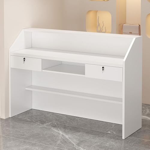 Mostrador frontal de madera resistente de 100 cm con estantes de diseño 2