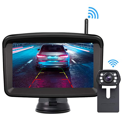 Xroose Wireless Backup Camera and Monitor Kit 5" HD Screen License Plate Camera