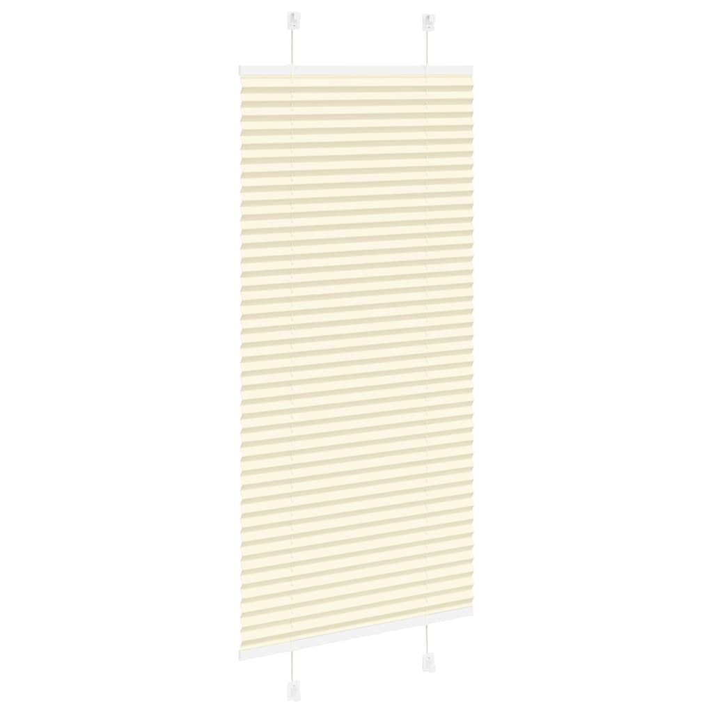Plisowana kremowa 60 x 150 cm z poliestru o szerokości materiału 59,4 cm, ochrona przed spojrzeniami, roleta na okna bez wiercenia, roleta zaciskowa z dwoma możliwościami montażu, nowoczesna roleta