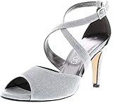  Vista Damen Sandaletten Silber, Größe:36, Farbe:Silber