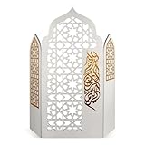 Paxrmuky Holz Gebet Mihrab für Muslime – Islamische faltende Gebet Nische, dekorative Masjid Design, Ramadan Eid Home Decor, tragbare, elegante muslimische Gebetsbogen