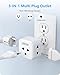 LENCENT EU to US Plug Adapter, European to USA Outlet Adaptor, Travel from Europe to American Outlet, 3-Sided Outlet Extender, Wall Tap, Mini Charger Box, Travel Plug Converter