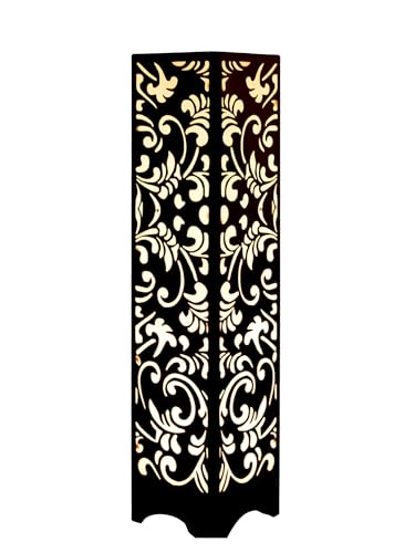 Image of Decorative Metal Floor Lamp with Laser Cut Design | Modern Standing Lamp for Living Room, Bedroom, Hallway & Office