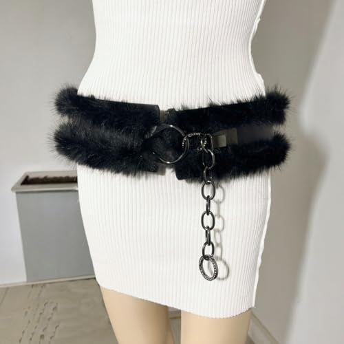 Plush Leather Waist Cincher Fashionable Vintage Waistband Hiphop Jeans Belt for Evening Parties and Weddings3