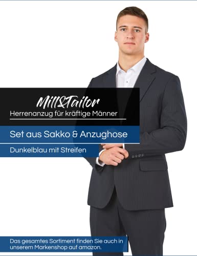 Herrenanzug Mill&Tailor in Marine mit Streifen, Größe 30