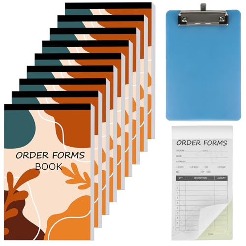10 Pack Boho Order Forms Book for Small Businesses 2 Part Carbonless Sales Order Books 50 Sets Per Book Aesthetic and Easy to Use Invoice Pad Business Supplies with Easy Tear-Out 5.5 x 3.3 in