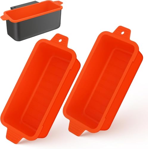 2 Stück Silikon-Fettschalen für Blackstone 91,4 cm, 71,1 cm, 55,9 cm, 43,2 cm, 43,2 cm, wiederverwendbare Fettauffangschale, Grill-Fettschale, langlebige Tropfpfannen, Blackstone-Grillzubehör, Orange