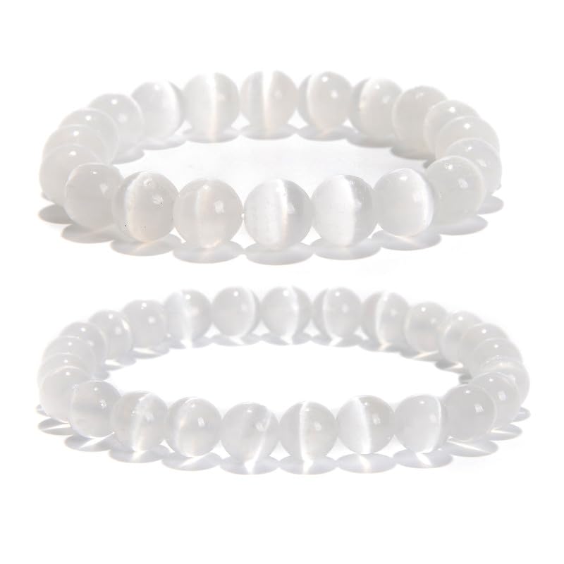 Bracciale con perline, braccialetti elasticizzati con perline rotonde per regalo da donna e uomo