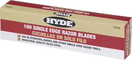 Hyde 3/4 in. L x 0.009 in. Steel Single Edge Razor Blade 100 pk