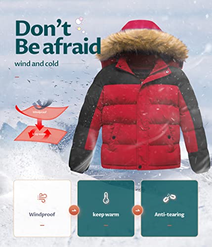 Image of CREATMO US Boy's Water Resistant Winter Coats Warm Fleece Lined Outwear Windbreaker Ski Jacket