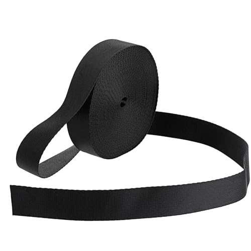 11 Meter x 25mm Nylon Gurtband strapazierfähiges Gurtband Schwarze Gepäck Befestigung Gurt Flaches Gurtband für Outdoor-DIY-Ausrüstung Reparatur Basteln Haustierhalsbänder