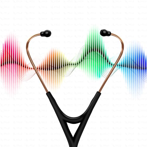 Image of OTICA Copper Finish Master-Style Cardiology Stethoscope - Premium Acoustic Performance, Durable Design, Ideal for Doctors, Nurses, EMTs, Medical Students (Black)