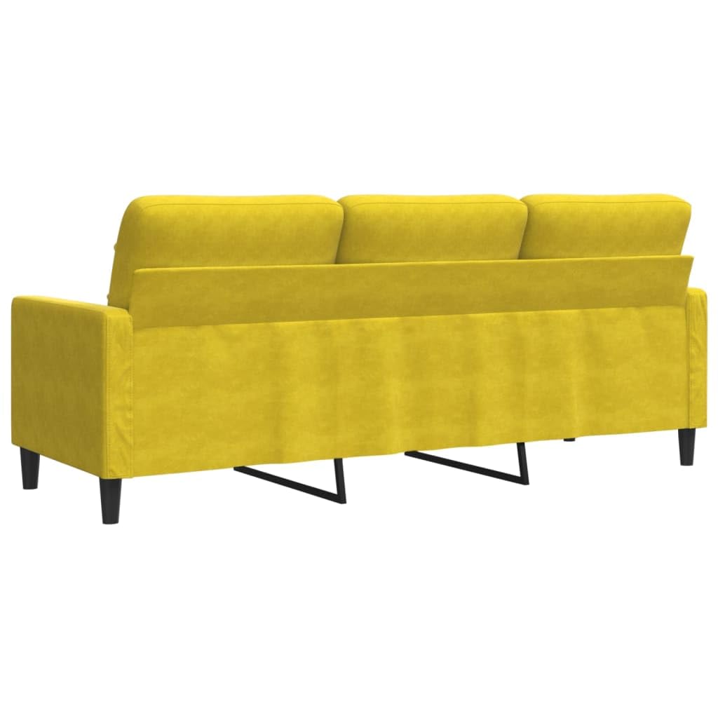 Homgoday Divano a 3 Posti Giallo 180 cm in Velluto, Decor da Mobili Divani per Esterno da Giardino, Letto Divano, Divanetto per Terrazzo Esterno Arredamento