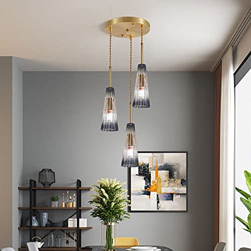 Lámpara de techo nórdica con cristal translúcido e iluminación E27 regulable 6