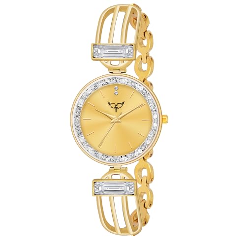 Image of WHITE BIRD Premium Girl Wrist Watch Rose Gold Plated Analog Watch Diamond Studded Dial Stylish Bracelet Strap Stainless Steel Band Perfect for Women