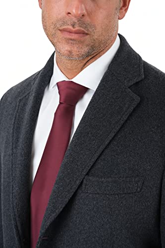 Image of THE SUIT DEPOT Mens Single Breasted Wool Cashmere Full Length Overcoat