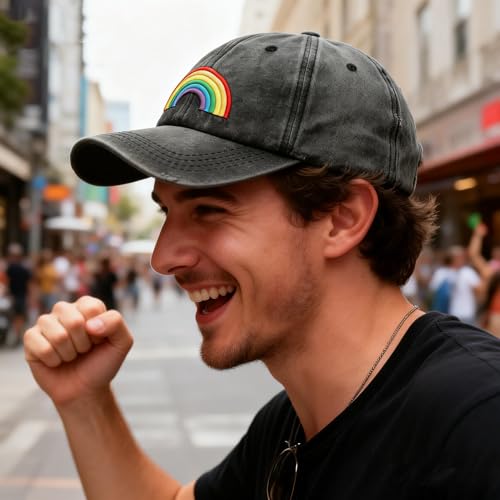 Gorra de béisbol arcoíris Pride LGBT ajustable unisex miniatura 6